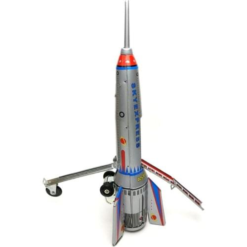 Antique wind up toys tin Airplane models for children metal plane models for collection rocket tin toys