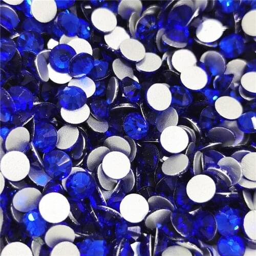 Sapphire All Size crystal nails art Rhinestones Flatback Non HotFix Strass Sewing Fabric Garment Rhinestone Nail Art decorations