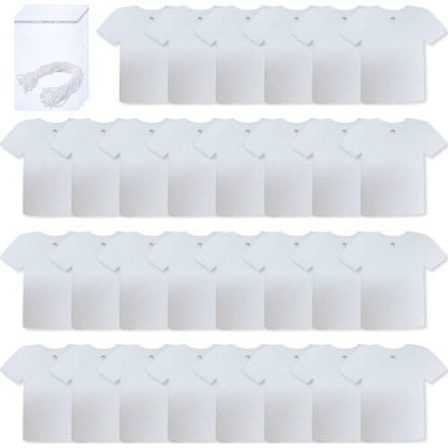 667E 30 Pcs Sublimation Air Freshener Blanks Car Scented Hanging Felt White Fragrant Sheets with 30 Pieces Bags