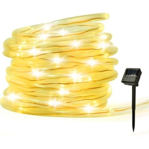 7m/12m Solar LED String RGB Light 50LED 100LED Fairy Lights Neon Tube Rope for Indoor Outdoor Garden Christmas Wedding Party