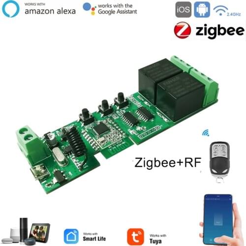 ZigBee DIY WiFi Smart Light Switch Relay Module RF433 Receive 1/2CH APP Control Work With Alexa Google Assistant Tuya Smart Life