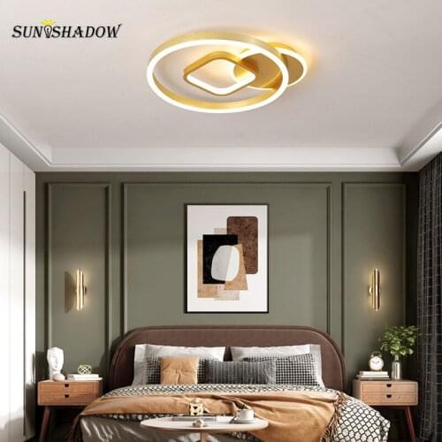 Gold Frame Led Ceiling Light Modern Home Ceiling Lamp For Living Room Bedroom Dining Room Lamp Indoor Decoration Led Luminaires
