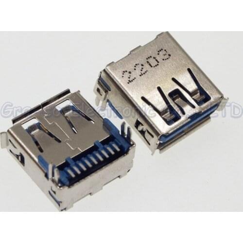 10pcs/lot USB 3.0 Female Socket AF Harpoon feet 9PIN 3.0 USB Interface