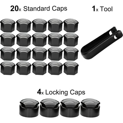 24pcs 17mm 23mm Wheel Nut Bolt Head Cover Cap For Opel BMW Benz Protective Bolt Cap Exterior Decoration Car Accessories