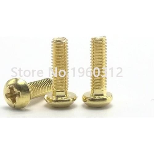 50pcs/lot M2 M2.5 M3 M4 DIN7985 GB818 Brass Cross Recessed Pan Head PM Screws Phillips Screws