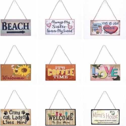 Diamond painting kit 5D Diy Door tag cross stitch kit Full Round mosaic diamond embroidery Cartoon pattern home decoration gift