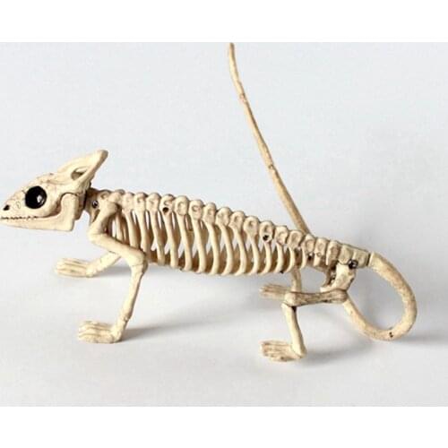 69HF Halloween Decoration Animal Skeleton Creepy Spider Bat Mouse Lizard Bones Props