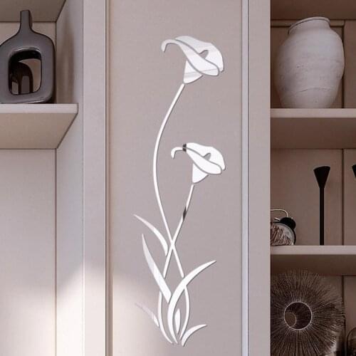 Acrylic Mirror Wall Sticker Floret 3D DIY Wall Decoration Wall Stickers Reflective Mirror Wallpaper For Home Decor Accessories