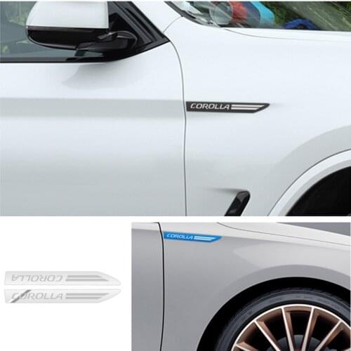 Car Styling 2pcs Side Wing Badge Emblem Fender Sport Car Sticker for Toyota corolla accessories car styling