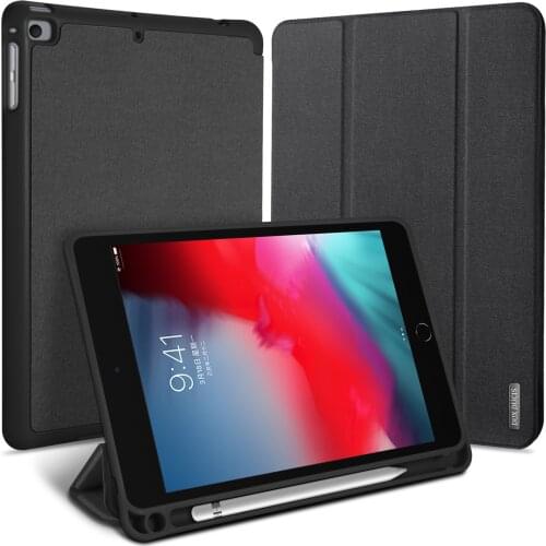 Tablet Leather Case For iPad Mini 4 iPad Mini 5 Case Luxury DOMO Series Smart Wake Sleep Trifold-Stand Protective Case PU+TPU