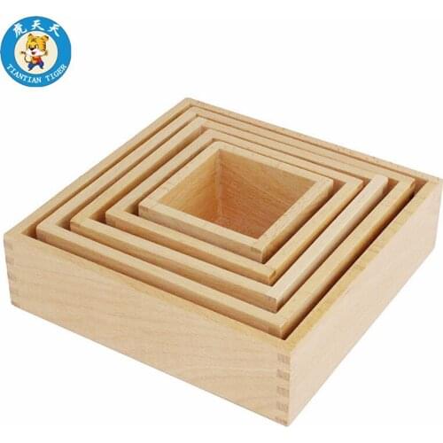 Montessori Wooden Baby Children Toys Early Education Teaching Aids Kids Nesting Box Stacked High