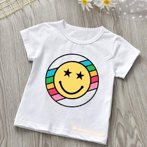 T-shirt for boys/girls cute happy smiley graphic print kids tshirt fashion tees humor boys /girls universal tshirts hip-hop tops