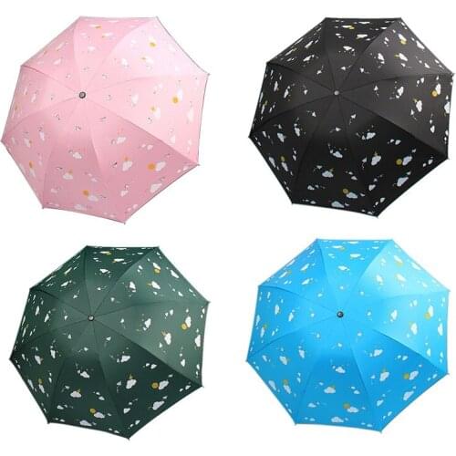 Creative Umbrella Paper Airplane Folding Umbrella Sunscreen Umbrella Sunny Umbrella Black Plastic Anti UV Umbrella