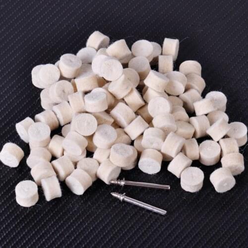 LETAOSK New 100x 13mm Wool Felt Polishing Buffing Round Wheel Shank for Rotary Tool
