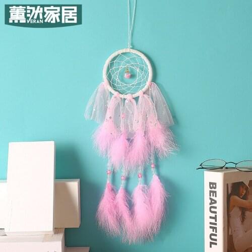 Cute Dreamcatcher Handmade Wind Chimes Crafts Soft Girl Room Decoration Aerial Ornaments Small Goods wall hanging decor