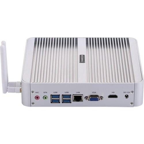 Fanless Mini PC,Intel Quad Core I5 8250U,Windows 10/Ubuntu,Silver,[HUNSN BM07L],(1VGA/1HD/4USB3.0/4USB2.0/1LAN/Dual DDR4)