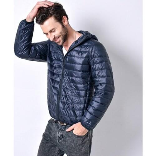2021 Mens All-Season Ultra Lightweight Packable Down Jacket Water Wind-Resistant Breathable Coat Big Size male Hoodies Jackets