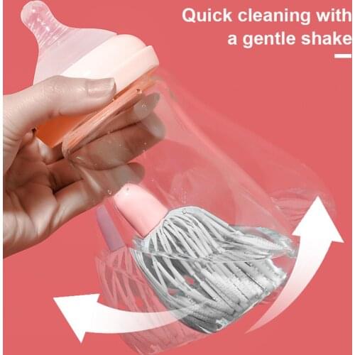 2Pcs Baby Bottle Brush Set Silicone Portable Travel Nipple Cup Washing Brush with Storage Box