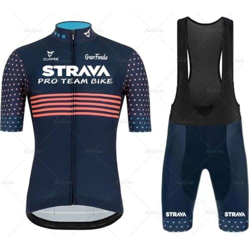 New 2021 Blue Pro Team Cycling Jersey Set Bib Shorts MTB Ropa Ciclismo Breathable Sportswear Men Summer Cycling Clothing Sets