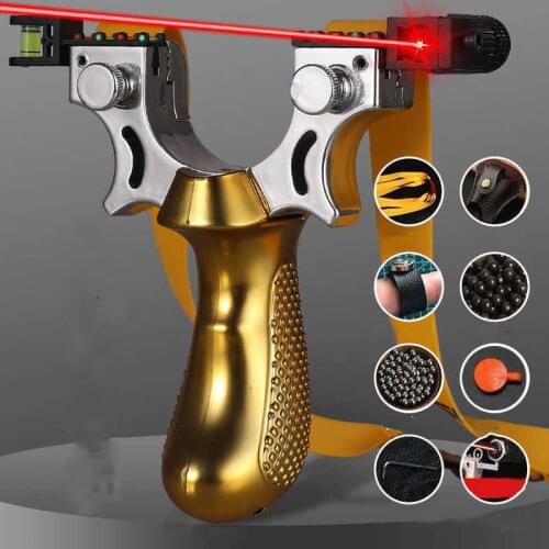 New Type Fast Flat Leather Slingshot 98k High Precision Outdoor Laser Infrared Slingshot Sports Catapult for Hunting