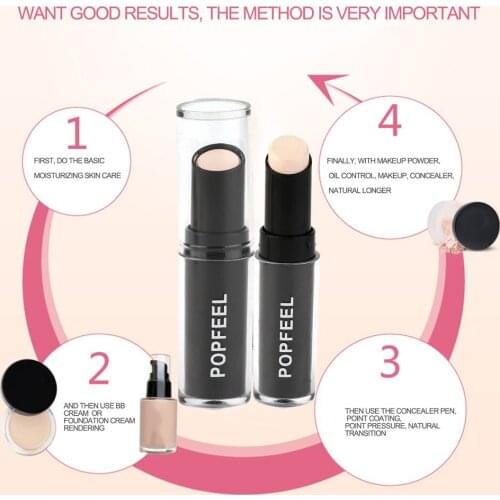 POPFEEL Profession Beauty Full Cover Foundation Freckle Acne Concealer Stick Pen Facial Makup Moisturizing Pencil Top Quality