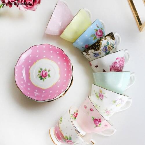 Luxury Tangshan Bone China Cup Saucer Ceramic Coffee Cup Set European English Afternoon Tea Cup Set American Mug Milk Cup