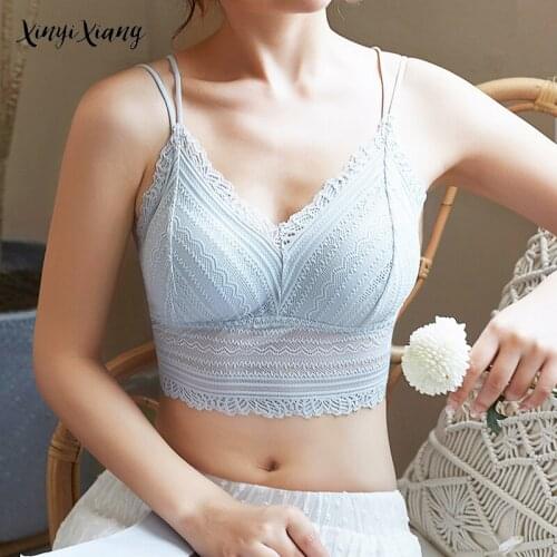 CYNTHRA Sexy Seamless Lace Bralette Gathering Beautiful Back Tops Lingerie Bra Camisole Girls Wireless sling Tube Top