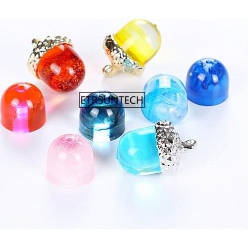 100pcs DIY Silicone Pendant Cap Jewelry Making Acorn Shape Necklace Earring Teardrop Molds Handmade Birthday Gifts