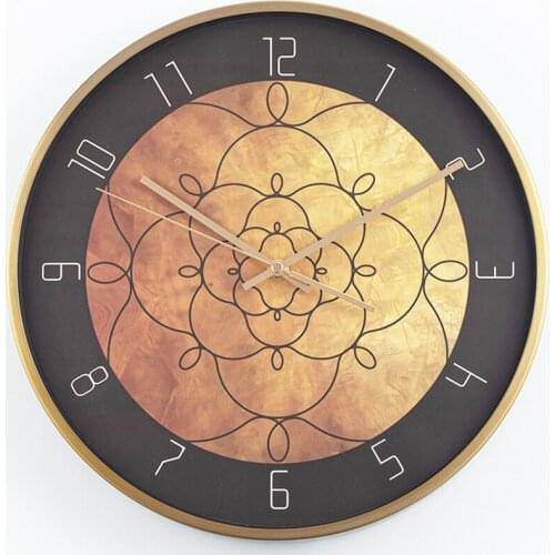 Nordic Metal Wall Clock Living Room Vintage Creative Fashion Wall Clock Gold Silent Kitchen Reloj Mural Home Decoration WF50C