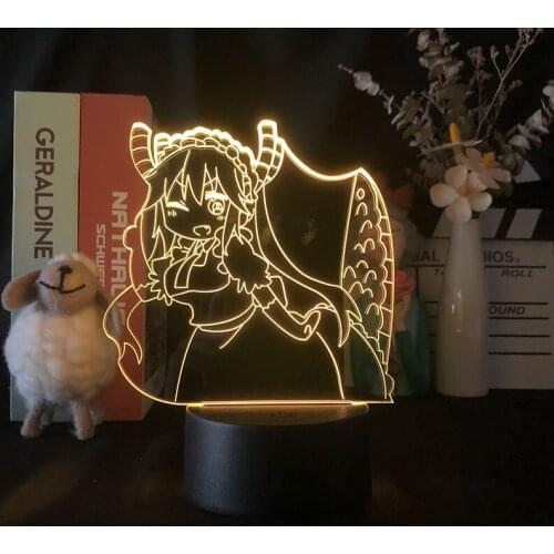 Anime Led Light Miss Kobayashi Dragon Maid Nightlight for Bedroom Decor Nightlight Manga Birthday Gift Room 3D Led Night Lamp