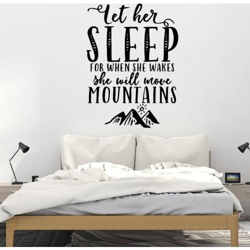 Beauty Let Her Sleep Quote Vinyl Kitchen Wall Stickers Wallpaper For Living Room Kids Room Art Decals Bedroom Wall Stickers