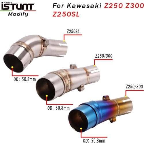 Motorcycle Exhaust Modified Z250 Z300 Z250SL Motorbike Stainless Steel Middle Link Pipe For Kawasaki Ninja250R Ninja300 Z250SL