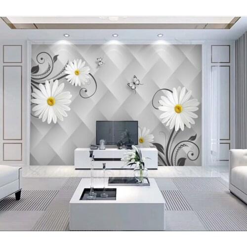 Xuesu Creative butterfly love flower 3D fashion TV background wall custom 8D waterproof wallpaper