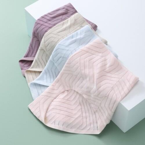 Womens underwear Womens traceless cotton middle waist triangle shorts summer thin underpants breathable tangas women sexy