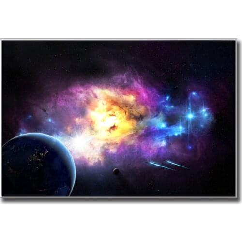 Starry Sky Nebula Star Cloud Abstract Wall Art Canvas Painting Wall Pictures for Living Room Decoration Maision Celestial Quadro