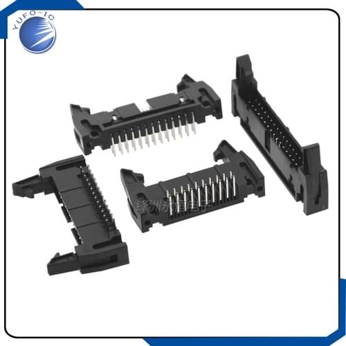 10PCS DC2-8/10/14/16/20/26/30/34/40/50/64P 2.54mm Double row right angle Pin Spacing Horn Connector