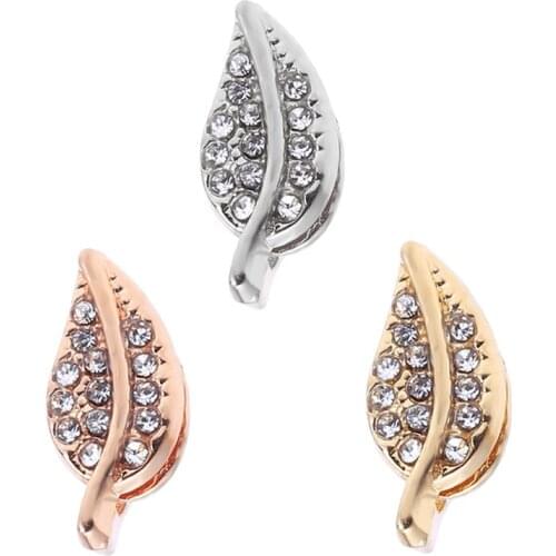 2Pcs/Lot DIY Rhinestone Tree Leaf Slide Charms Fit Brand Stainless Steel Mesh Bracelet For Women Jewelry Accessories Making