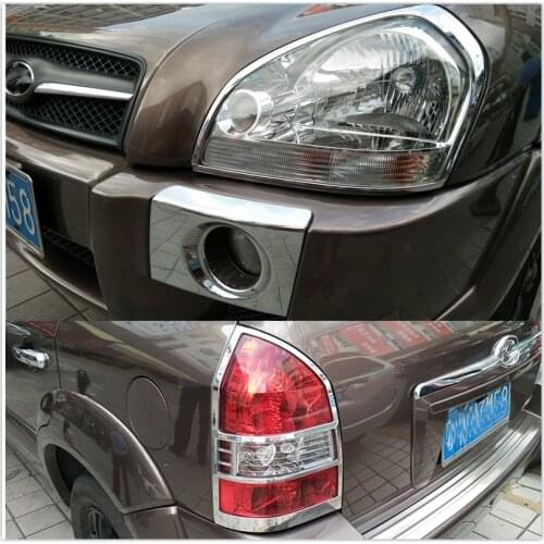 2005 2006 2007 2008 2009 fit For Hyundai Tucson High Quality ABS Chrome After headlight Lamp Cover Front headlight bright frame
