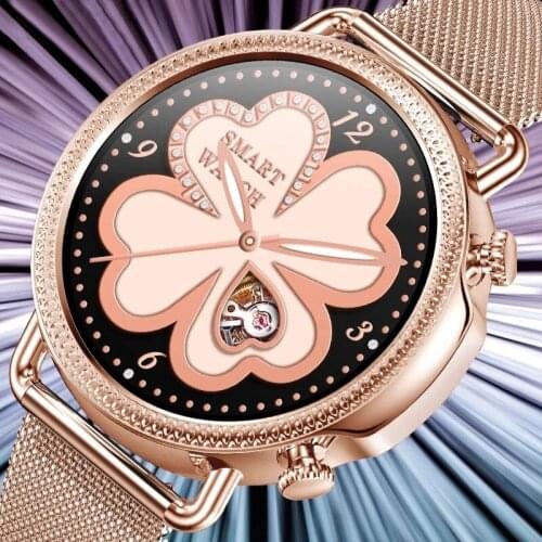 2021 Luxury Smart Watch Women Heart Rate Blood Pressure Monitoring Weather Forecast For Android IOS Waterproof Ladies Smartwatch