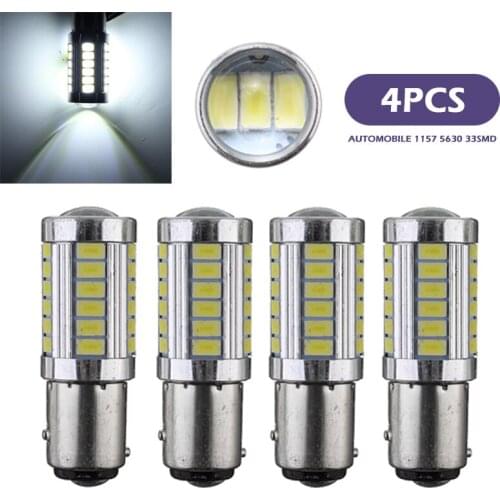4pcs 12V 1157 5630 White 33SMD LED Car Auto Tail Brake Stop Light Backup Reverse Turn Signal Back up Lamp Bulbs DIY Parts