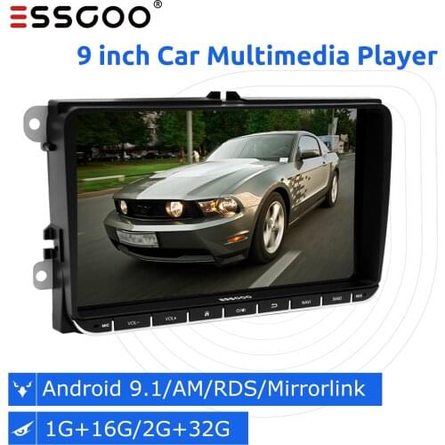 ESSGOO 2 din Android 9.1 Car Radios Auto Stereo Autoradio Bluetooth GPS Multimedia Player For VW/Volkswagen/Passat/Skoda/Seat
