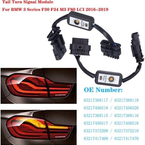 Car Dynamic Turn Signal Indicator LED Taillight Add-On Module Cable Wire Harness For BMW 3 Series F30 F34 M3 F80 LCI 2016~2019