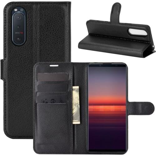 Book Style PU Leather Case Cover for Sony Xperia 5 II Flip Wallet Phone Bags Cases with Stand for Sony Xperia 5 II