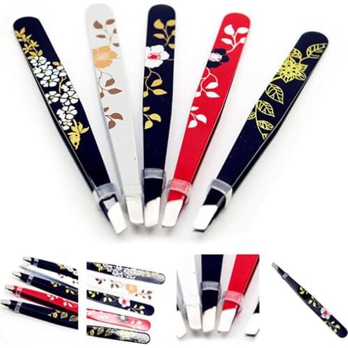 Flower Floral Stainless Steel Hair eyelash eyelash glue tweezers make up accessories Removal Eyebrow Tweezers Makeup Tool Easy t