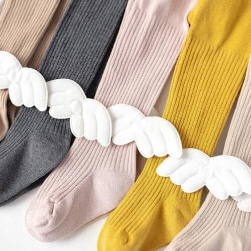 Childrens Pantyhose Angel Wings Baby One-piece Tights Kids Medium Thickness Combed Cotton Tights