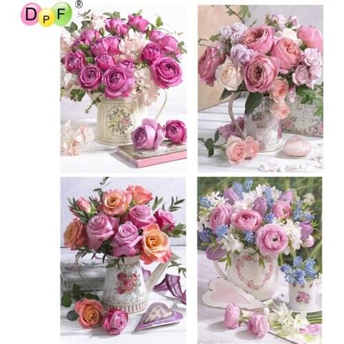 DPF diamond painting cross stitch flower diamond embroidery crafts diamond mosaic kit square/round rhinestone home decor