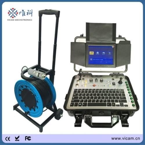 100 meters cable deep Underwater well downhole borehole inspection camera with 360 rotating camera head V8-3288PT-2