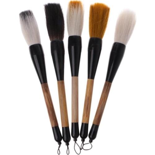 5 Styles Chinese Calligraphy Brush Pen Goat Hair Bamboo Shaft Paint Brush Art Stationary Oil Painting Brush Whosale & Dropship