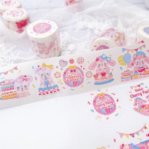 Cute strawberry bear rabbit Washi Tape PET Adhesive Tape DIY Scrapbooking Sticker Label Japanese Stationery Masking tape