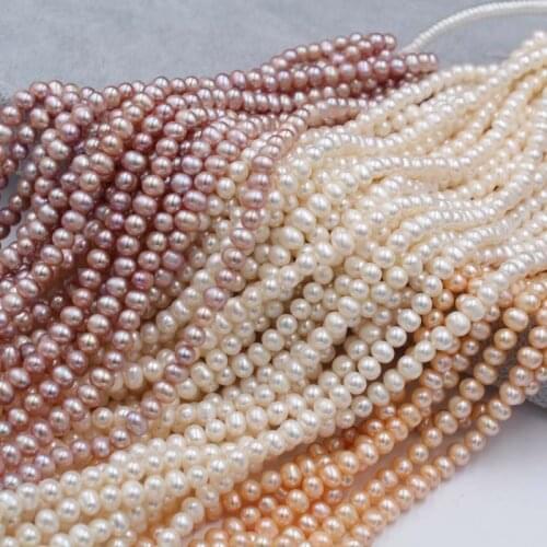 Natural freshwater pearl beads white pink purple oval DIY bracelet loose bead charm For Jewelry Making women earring necklace